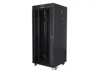 Lanberg | Rack cabinet 19" free-standing 27U/600x600 (flat pack) with glass door lCD V2 | FF01-6627-12BL | Black