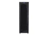 Lanberg | Rack cabinet 19" free-standing 42U/600x800 (flat pack) with glass door, LCD | FF01-6842-12BL | Black