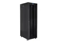 Lanberg | Rack cabinet 19" free-standing 42U/800x1000 (flat pack) with glass door, LCD | FF01-8042-12BL | Black