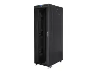 Lanberg | Rack cabinet 19" free-standing 42U/800x1200 (flat pack) with glass door, LCD | FF01-8242-12BL | Black