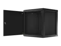 Lanberg | Rack cabinet 19" wall-mount 12U/600x600 for self-assembly with metal door (flat pack) | WF01-6612-00B | Black