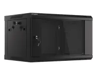 Lanberg | Rack cabinet 19" wall-mount 6U/600x450 (flat pack) with glass door V2 | WF01-6406-10B | Black
