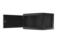 Lanberg | Rack cabinet 19" wall-mount 6U/600x450 for self-assembly with metal door (flat pack) | WF01-6406-00B | Black