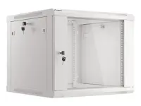Lanberg | Rack cabinet 19" wall-mount 9U/600x600 (flat pack) with glass door | WF01-6609-10S | Grey – pilt 4