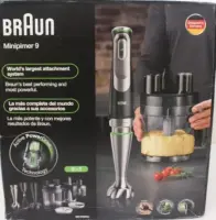 SALE OUT.  | SALE OUT. Braun | Hand Blender | MultiQuick 9 MQ9187XLI | Hand Blender | 1200 W | Number of speeds 3 | Black/Stainless Steel | DAMAGED PACKAGING, CRACHED CONTAINER (2L), SCRATCHED BLENDER JAR – pilt 8