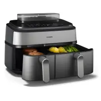 Philips Dual Basket Airfryer | NA555/00 5000 series | Power 2750 W | Capacity 9 L | RapidAir Plus | Silver – pilt 3