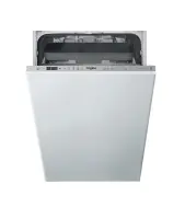 Whirlpool Dishwasher | WSIO 3T223 PCE X | Built-in | Width 45 cm | Number of place settings 10 | Number of programs 7 | Energy efficiency class E | Display | Inox
