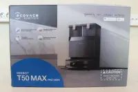 SALE OUT. Ecovacs DEEBOT T50 MAX PRO OMNI Vacuum cleaner, Robot, Wet&Dry, 18500Pa, TruEdge 2.0, ZeroTangle 2.0, YIKO GPT, Black + Auto-empty | Ecovacs Robotic Vacuum Cleaner | DEEBOT T50 MAX PRO OMNI | Wet&Dry | Dust capacity 0.35 L | 18500 Pa | Black | UNPACKED, MISSING MOPPING PAD PLATES AND WASHABLE MOPS