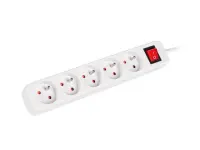 Lanberg Cable Power Strip, 5X French Outlets with Switch, Quality-Grade Copper, 1.5 m | PS1-05E-0150-W