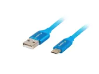 Lanberg | USB Micro to USB-A 2.0 Cable Blue Premium QC 3.0, 1 m | CA-USBM-20CU-0010-BL | USB Micro to USB Type-A