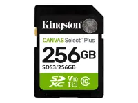 Kingston Canvas Select Plus | 256 GB | SD | Flash memory class Class 10, UHS-I, U1/U3, Video Class 10/30