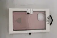SALE OUT. Guess GUHCP13XPSATPP iPhone 13 Pro Max 6,7" różowy/pink hardcase SaffianoTriangle Logo Cardslot DIRTY PACKAGING | SALE OUT. SALE OUT. GUESS DIRTY PACKAGING