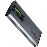 AXAGON EEM2-SD2 USB-C 3.2 Gen 2 - M.2 NVMe / SATA SSD 30-80mm ALU box grey, LCD display