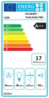 CATA Hood | THALASSA PRO 600 GBK | Wall mounted | Energy efficiency class A+++ | Width 60 cm | 842 m³/h | Electronic | LED | Black Glass