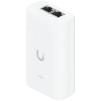 UBIQUITI PoE++ Adapter; Delivers up to 60W of PoE++; Surge, peak pulse, and overcurrent protection; Contains RJ45 data input, AC cable with earth ground, and PoE++ output; LED indicator for status monitoring.