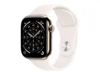 Apple Watch Series 11 GPS + Cellular 42mm Gold Titanium Case with Light Blush Sport Band - M/L | Apple