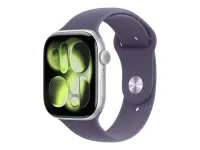 Apple Watch Series 11 GPS + Cellular 46mm Silver Aluminium Case with Purple Fog Sport Band - M/L | Apple