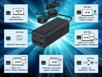 CHARGER USB UNIVERSAL 4P 100W/TA-UC-2A2C-PD100-01-BK GEMBIRD – pilt 8
