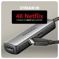 Axagon RVC-HI8KPD, USB-C -> HDMI 2.1 redukce / adaptér, 8K/60Hz, 4K/144Hz, HDR10+, PD100W 0,16 m USB tüüp-C HDMI + USB Type-C – pilt 7