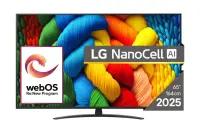 LG NanoCell AI 65NANO81A3A teler 165,1 cm (65") 4K Ultra HD Nutiteleri funktsioon WiFi Must