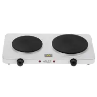 Adler Hot Plate | AD 6520 | Number of burners/cooking zones 2 | White | Electric
