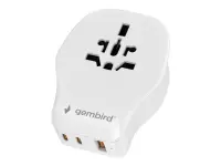 Gembird Universal travel power adapter, 20 W | TPA-1A2C20-02-W