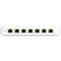 Ubiquiti USW-Ultra-210W-EU compact, Layer 2, 8-port GbE PoE switch with versatile mounting options, 7x GbE PoE+ output ports, GbE port with optional PoE++ input, 202W PoE availability with the included AC power adapter