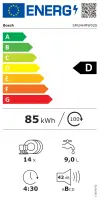 Bosch Dishwasher | SMU4HMW02S | Built-in | Width 60 cm | Number of place settings 14 | Number of programs 6 | Energy efficiency class D | Display | AquaStop function | White