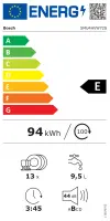 Bosch Dishwasher | SMU4HVW72S | Built-in | Width 60 cm | Number of place settings 13 | Number of programs 6 | Energy efficiency class E | Display | White