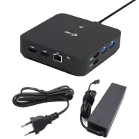 i-tec USB-C DP Dual HDMI Docking Station with Power Delivery 100 W + Universal Charger 100W Juhtmega ühendatud USB 3.2 Gen 2 (3.1 Gen 2) Type-C Must