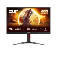 AOC | 24G4HA | 24 " | Fast IPS | FHD | 16:9 | 200 Hz | 0.5 ms | 1920 x 1080 pixels | 300 cd/m² | HDMI ports quantity 2 | Black, Red