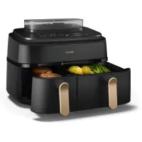 Philips 5000 series NA552/00 fritüür Kahekohaline 9 l Eraldiseisev 2750 W Kuumaõhu fritüür Must, Kuld – pilt 12