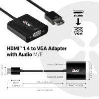 CLUB3D CAC-1302 videokaabliadapter 0,5 m HDMI tüüp A (Standard) VGA (D-Sub) Must – pilt 5