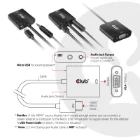 CLUB3D CAC-1302 videokaabliadapter 0,5 m HDMI tüüp A (Standard) VGA (D-Sub) Must – pilt 10