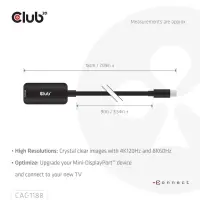 CLUB3D CAC-1188 videokaabliadapter 0,09 m Mini DisplayPort HDMI Must – pilt 3