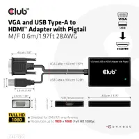 CLUB3D CAC-1720 videokaabliadapter 0,6 m HDMI tüüp A (Standard) VGA (D-Sub) + USB Must – pilt 7