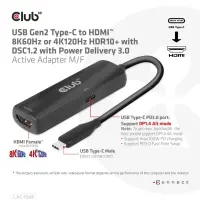 CLUB3D CAC-1588 videokaabliadapter 0,17 m USB tüüp-C HDMI Must – pilt 12
