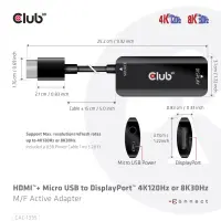 CLUB3D CAC-1335 videokaabliadapter 1 m HDMI + USB DisplayPort Must – pilt 10