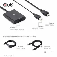 CLUB3D CAC-1335 videokaabliadapter 1 m HDMI + USB DisplayPort Must