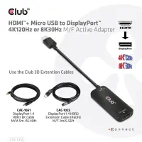 CLUB3D CAC-1335 videokaabliadapter 1 m HDMI + USB DisplayPort Must – pilt 21