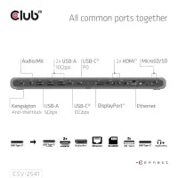 CLUB3D CSV-2541 sülearvuti dokk ja pordireplikaator Dokkimine USB 3.2 Gen 1 (3.1 Gen 1) Type-C Must – pilt 17