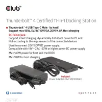 CLUB3D CSV-1581 sülearvuti dokk ja pordireplikaator Dokkimine Thunderbolt 4 Must – pilt 26