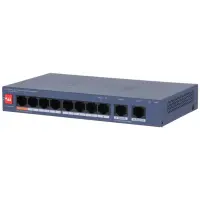 Switch|DAHUA|DH-CS4010-8ET2GT-60|Switch layer L2|8xRJ-45 ports|RJ-45 Ports Type Fast Ethernet (10/100)|2xGigabit Ethernet (copper) ports quantity|8xPower over Ethernet (PoE) ports quantity|Total Power over Ethernet (PoE) budget 60 W|CS4010-8ET2GT-60