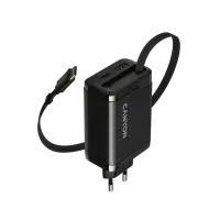 CANYON charger OnCharge 65RC Build-In Cable USB-C 65W 1xPD 1xQC EU Black