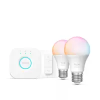 Philips Hue White and colour ambience Essential starter kit: 2 E27 nutikat pirni (806 lm) + hämarduslüliti