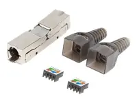 Lanberg | 2X RJ45 CAT6A FTP Plug 8P8C Tool-less Adapter | PL2SA-6000TL | Silver/Transparent – pilt 4