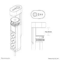 Neomounts | Desk socket with clamp and USB-C and USB-A ports - Quick charge | DS22-840WH6 – pilt 3