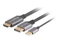 Lanberg HDMI (M) to Displayport (M) cable 4K, Black | CA-HDDP-20CU-0018-BK | 1.8 m