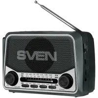 Speaker SVEN SRP-150, gray (3W, Bluetooth, FM/AM/SW, USB, microSD, flashlight, battery)