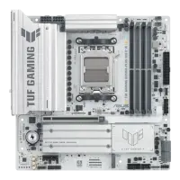 Asus TUF GAMING B850M-PLUS WIFI7 W | Processor family AMD | Processor socket AM5 | DDR5 | Supported hard disk drive interfaces SATA, M.2 | Number of SATA connectors 4